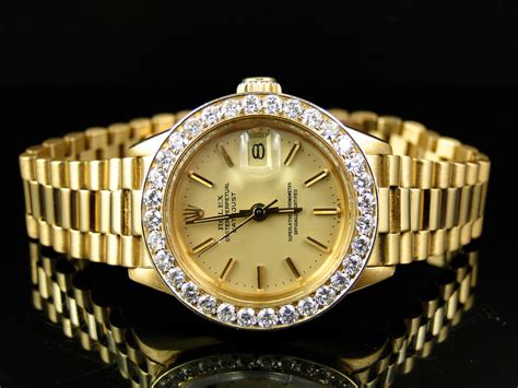 pre owned womens rolex diamond watch